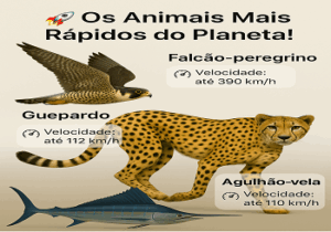 Os animais mais rápido do mundo - terra agua e ar
