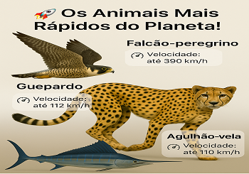 Os animais mais rápido do mundo - terra agua e ar