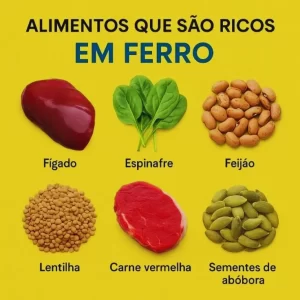 6 alimentos ricos em ferro