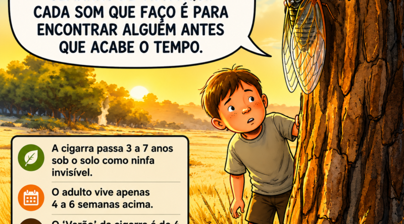 Ciclo da cigarra: o incrível ciclo de vida do inseto que passa anos no subsolo